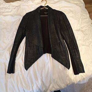 Marciano Shayna Drape Black Leather Jacket
